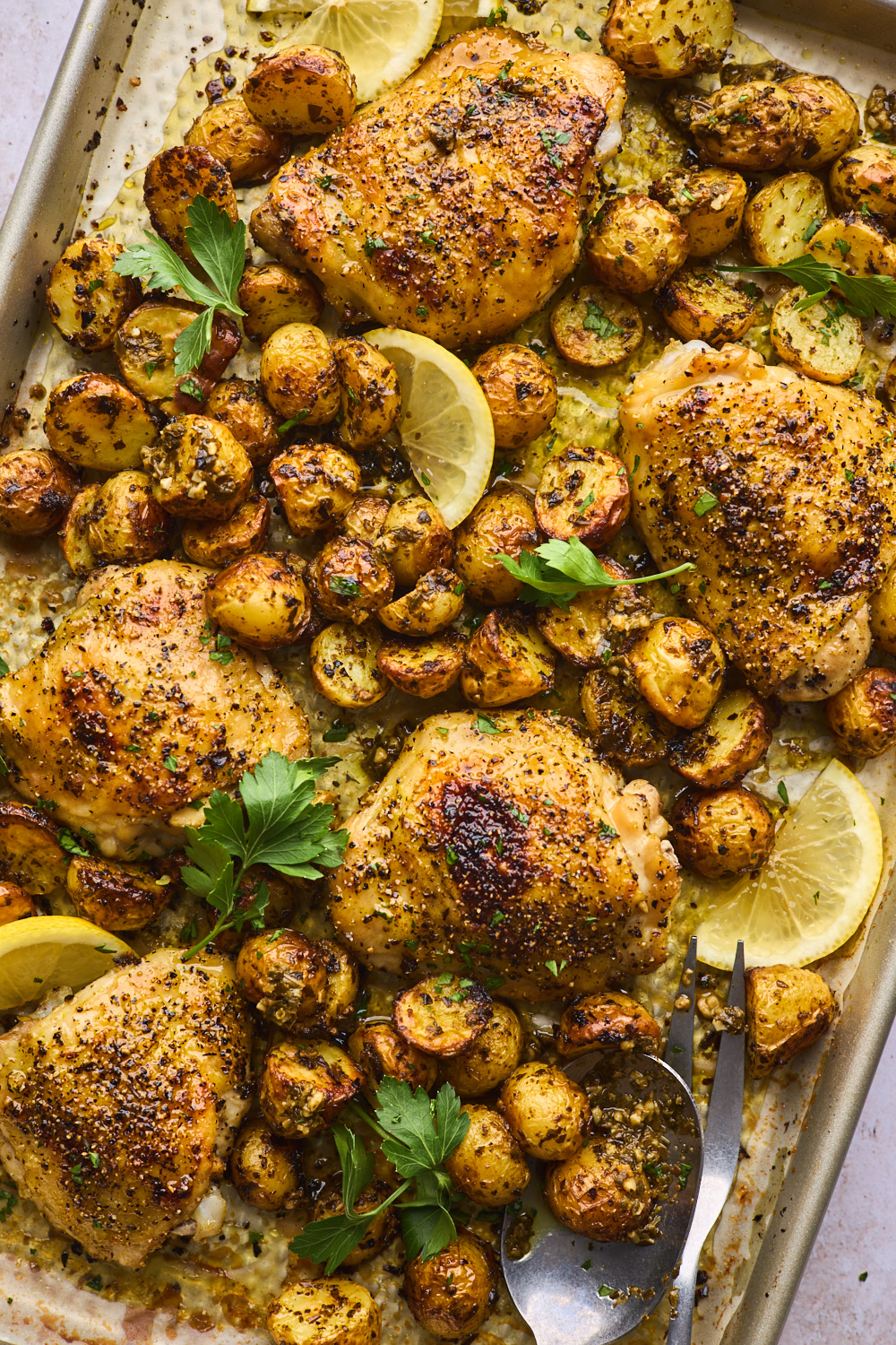 Sheet Pan Lemony Chicken With Potatoes and Green Beans