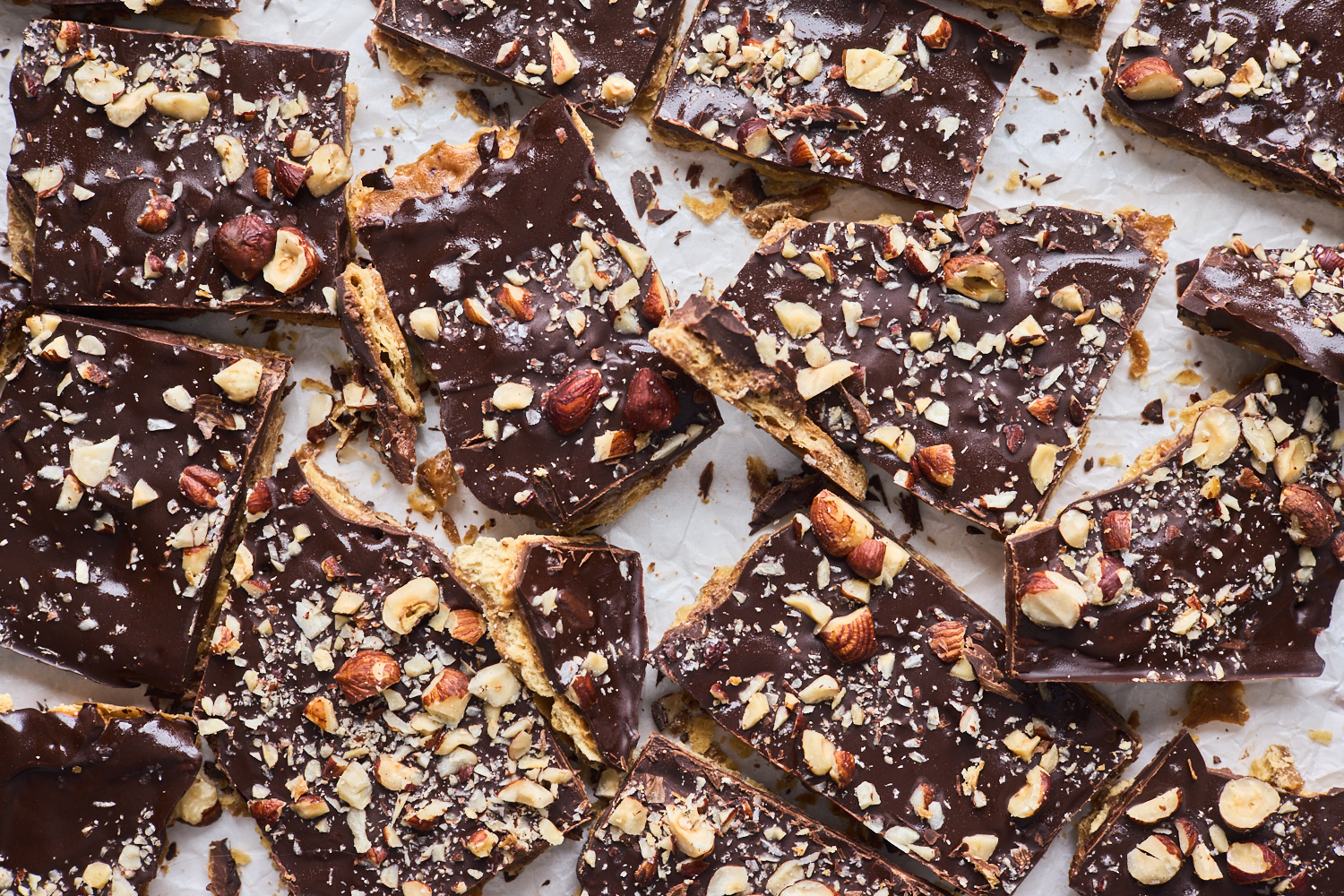 Chocolate Hazelnut Saltine Toffee