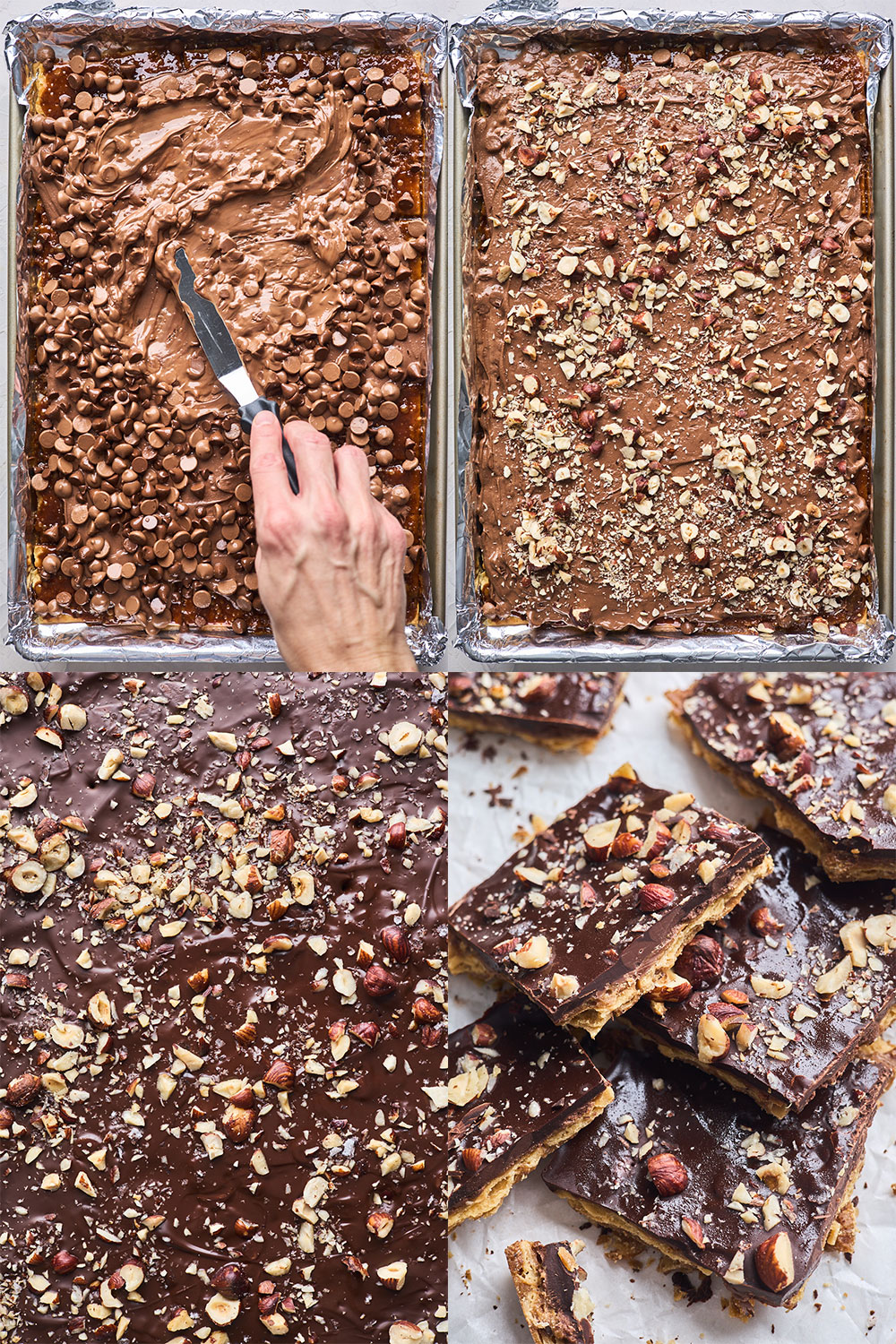 Chocolate Hazelnut Saltine Toffee