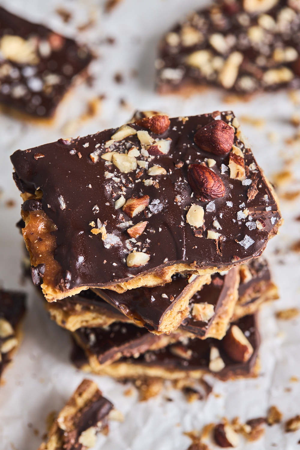 Chocolate Hazelnut Saltine Toffee