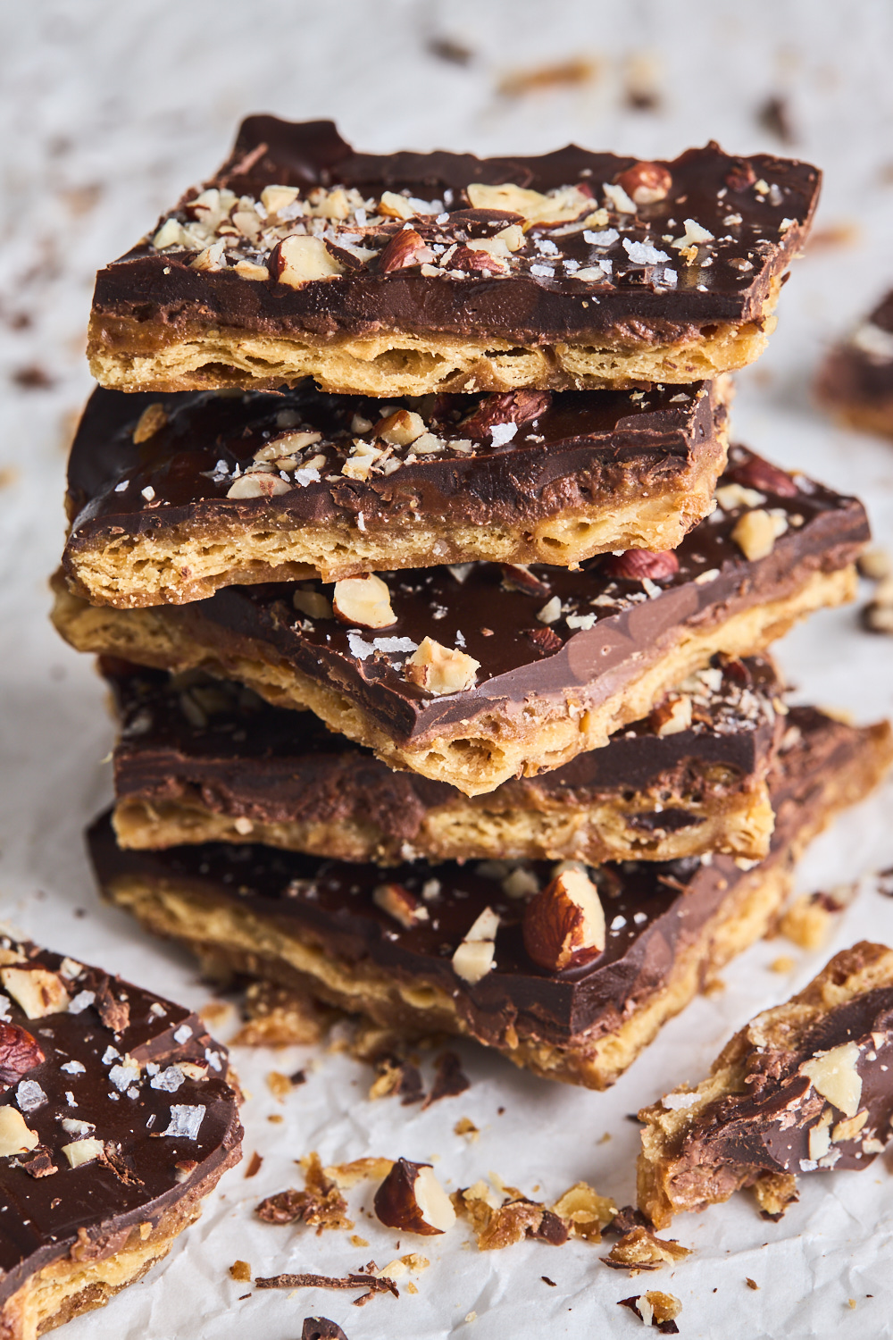 Chocolate Hazelnut Saltine Toffee