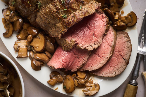 Beef Tenderloin With Creamy Mushroom Sauce