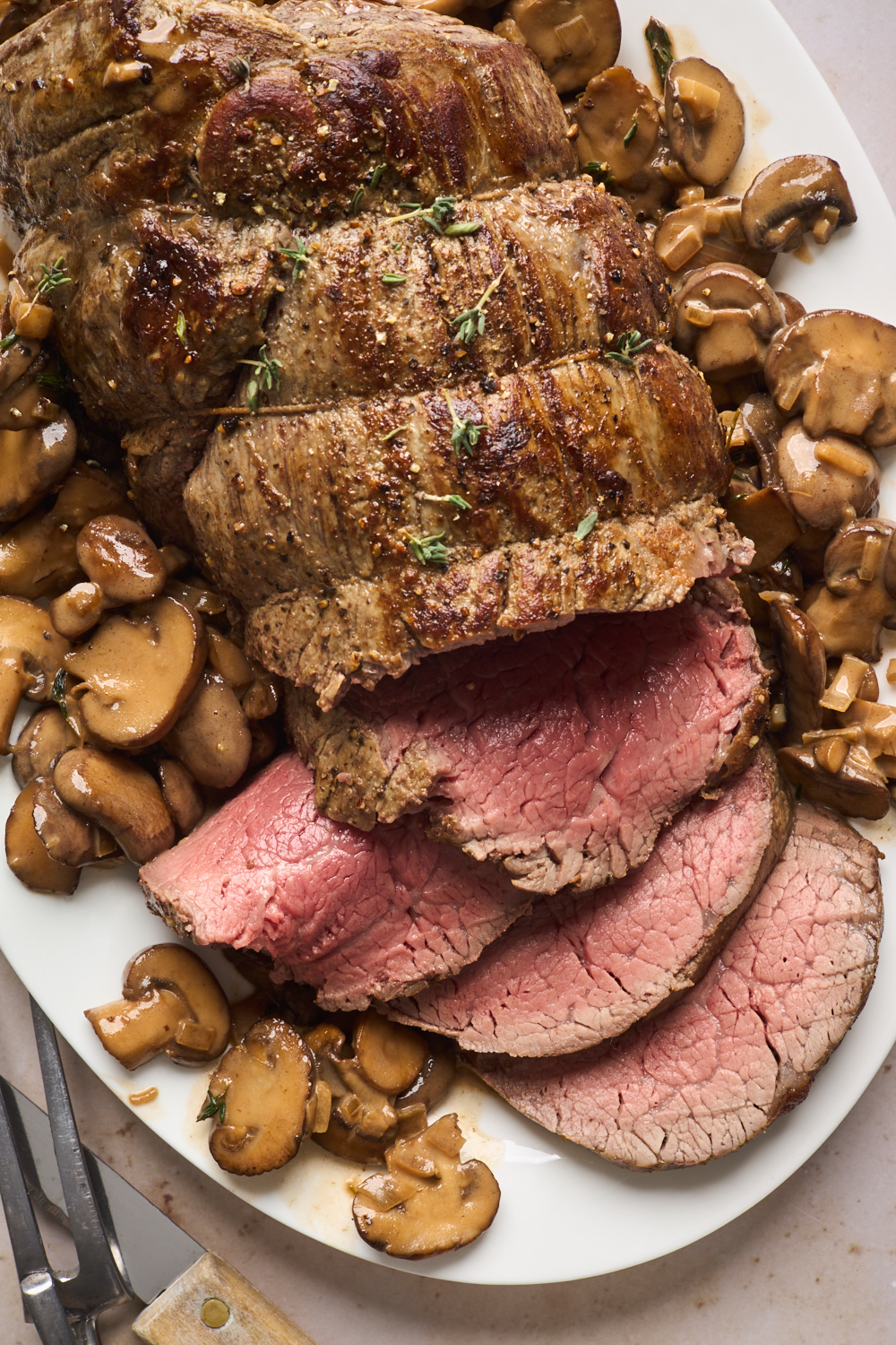 Rosemary Beef Tenderloin with Wild Mushroom Cream Sauce. - Half Baked  Harvest