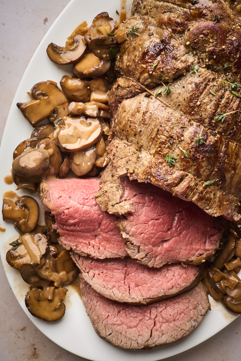 Beef Tenderloin With Creamy Mushroom Sauce