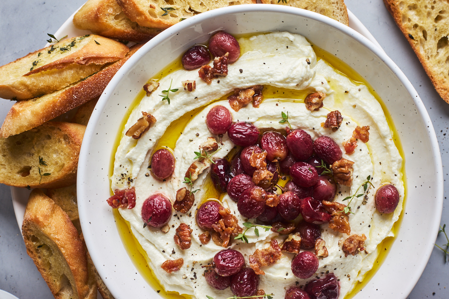 Whipped Goat Cheese With Roasted Balsamic Grapes