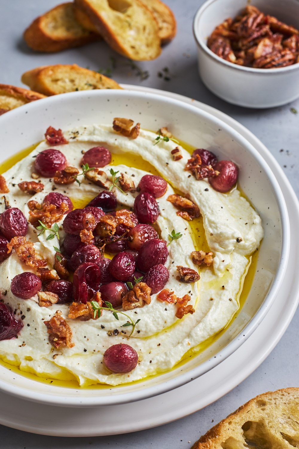 Whipped Goat Cheese With Roasted Balsamic Grapes