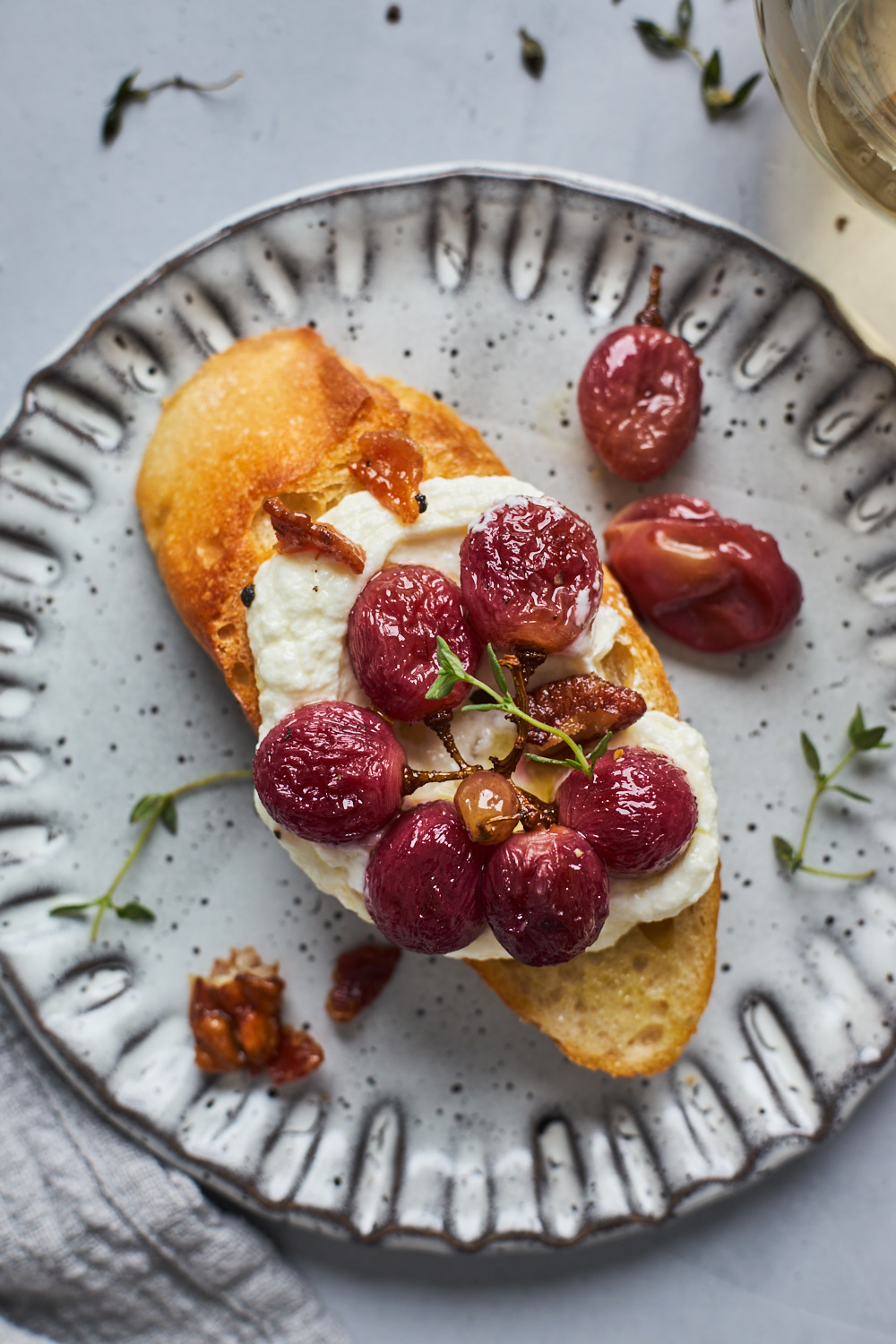 Whipped Goat Cheese With Roasted Balsamic Grapes