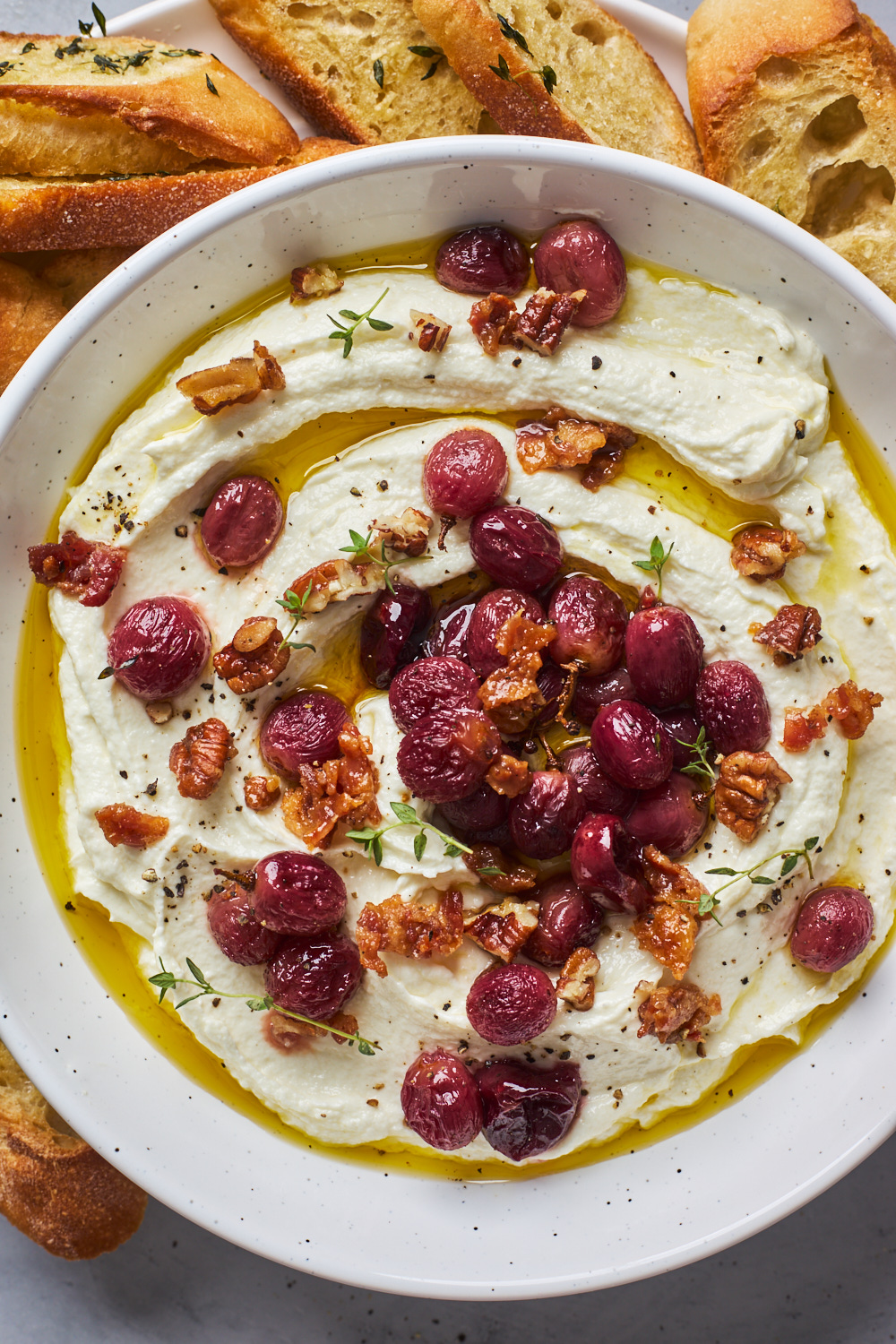 Whipped Goat Cheese With Roasted Balsamic Grapes