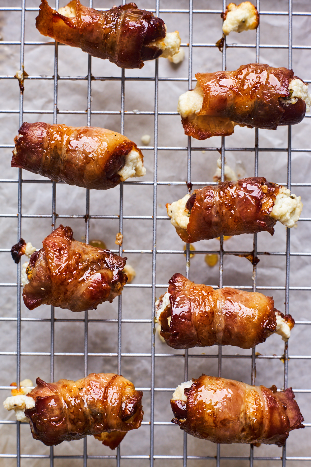 Bacon Wrapped Goat Cheese–stuffed Dates