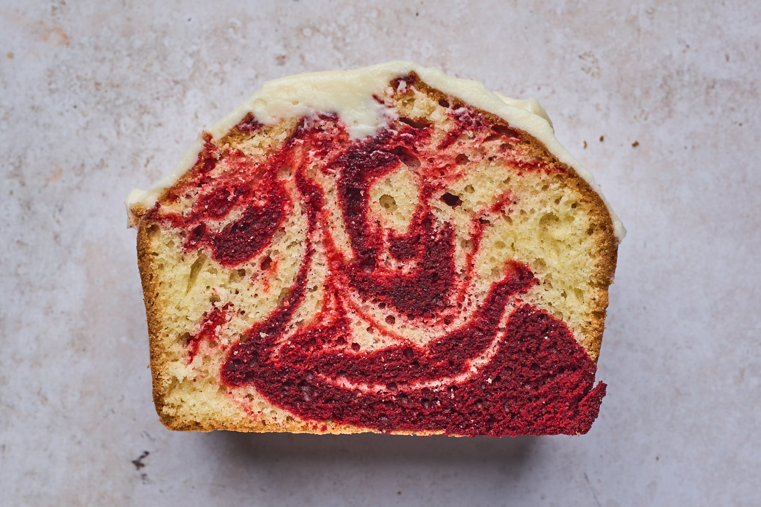 Easy Red Velvet Marble Loaf Cake