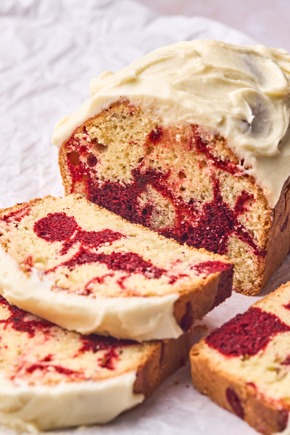 Easy Red Velvet Marble Loaf Cake