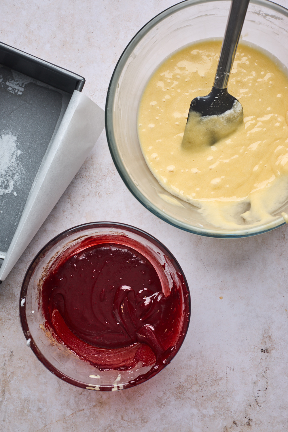 Easy Red Velvet Marble Loaf Cake