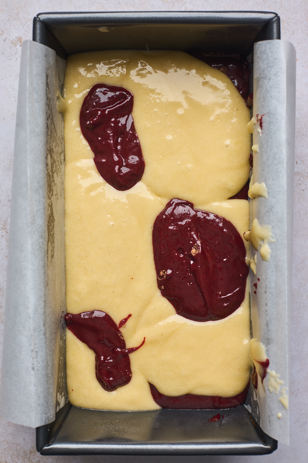 Easy Red Velvet Marble Loaf Cake