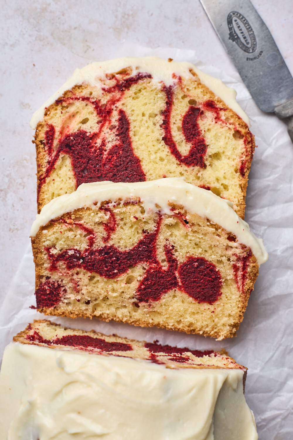 Easy Red Velvet Marble Loaf Cake