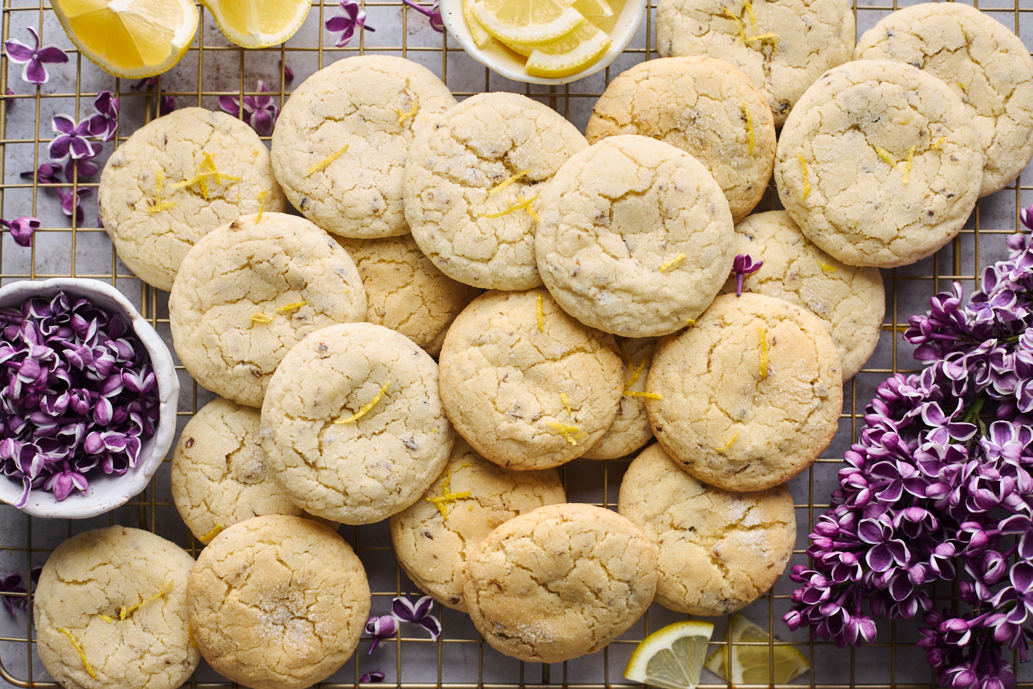 Lemon Lilac Sugar Cookies