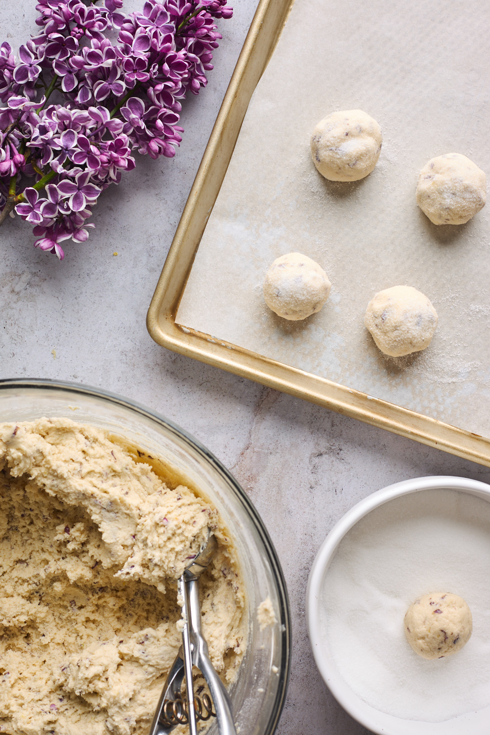 Lemon Lilac Sugar Cookies