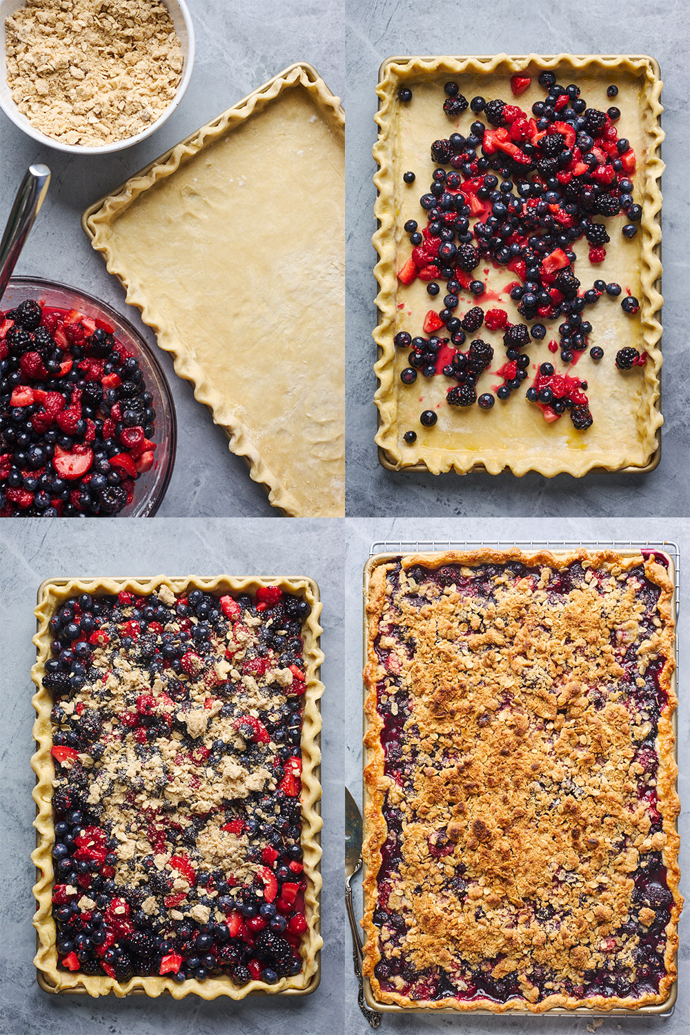 Mixed Berry Crumble Slab Pie