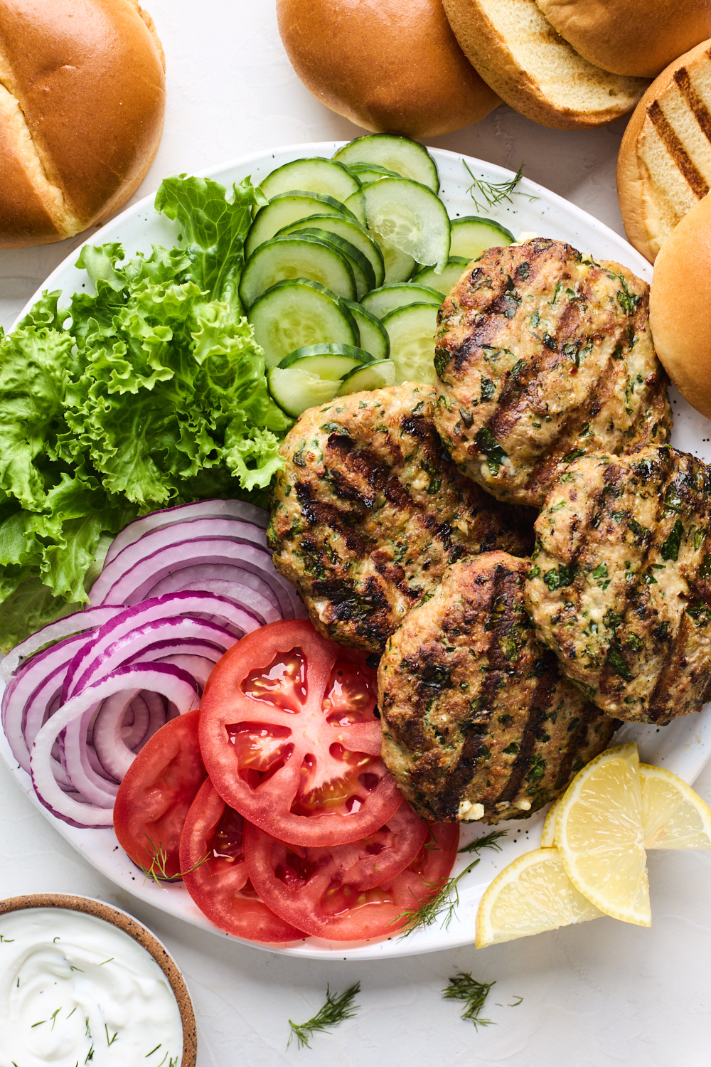 Spinach Feta Turkey Burgers