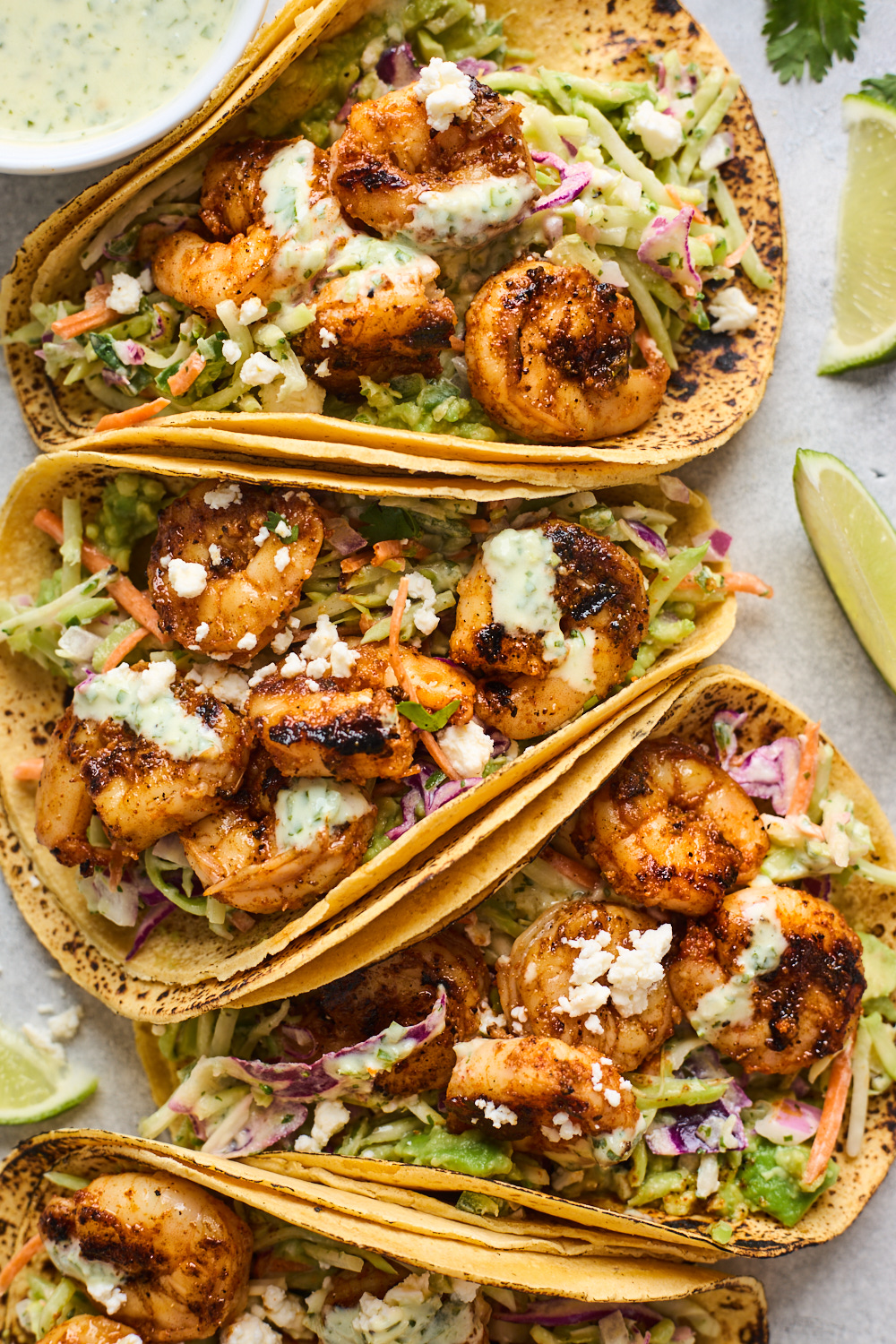 Grilled Shrimp Tacos With Cilantro Lime Slaw