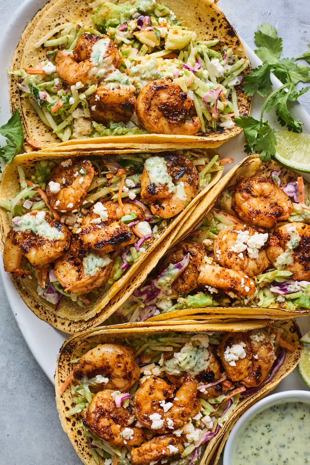 Grilled Shrimp Tacos With Cilantro Lime Slaw