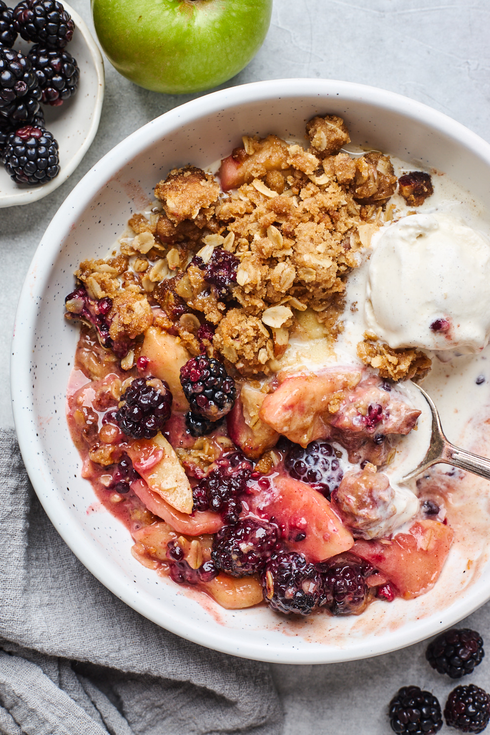 Apple and Blackberry Crumble