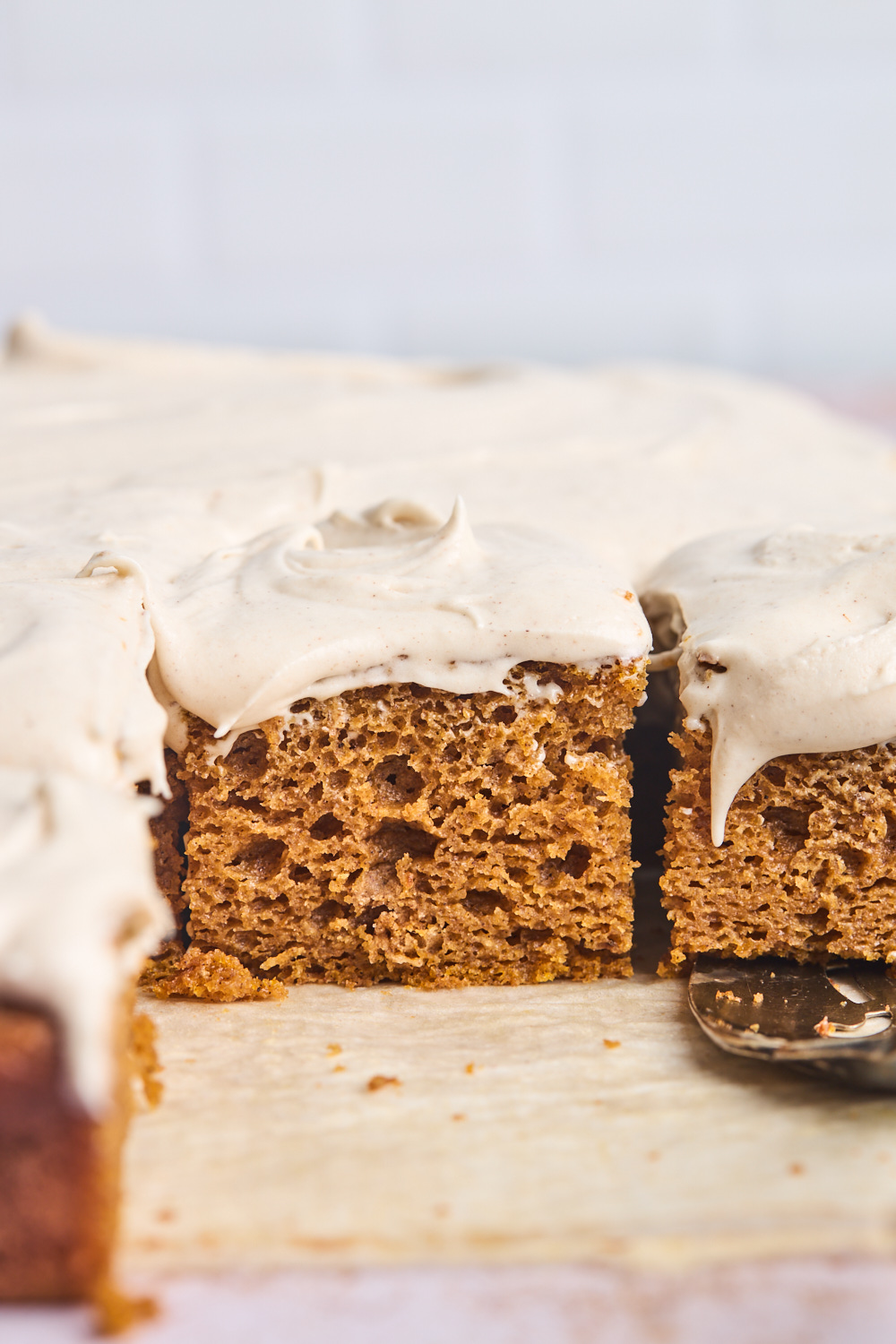 Pumpkin Sheet Cake With Cinnamon Cream Cheese Frosting