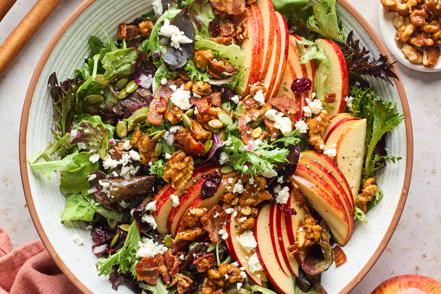 Apple Cranberry Walnut Butter Leaf Salad