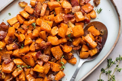 Roasted Sweet Potatoes With Bacon