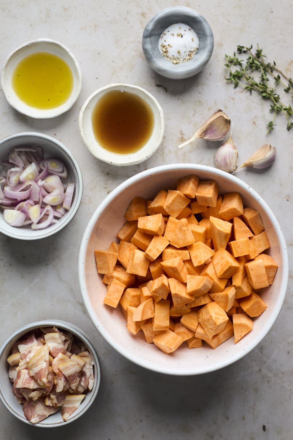 Roasted Sweet Potatoes With Bacon