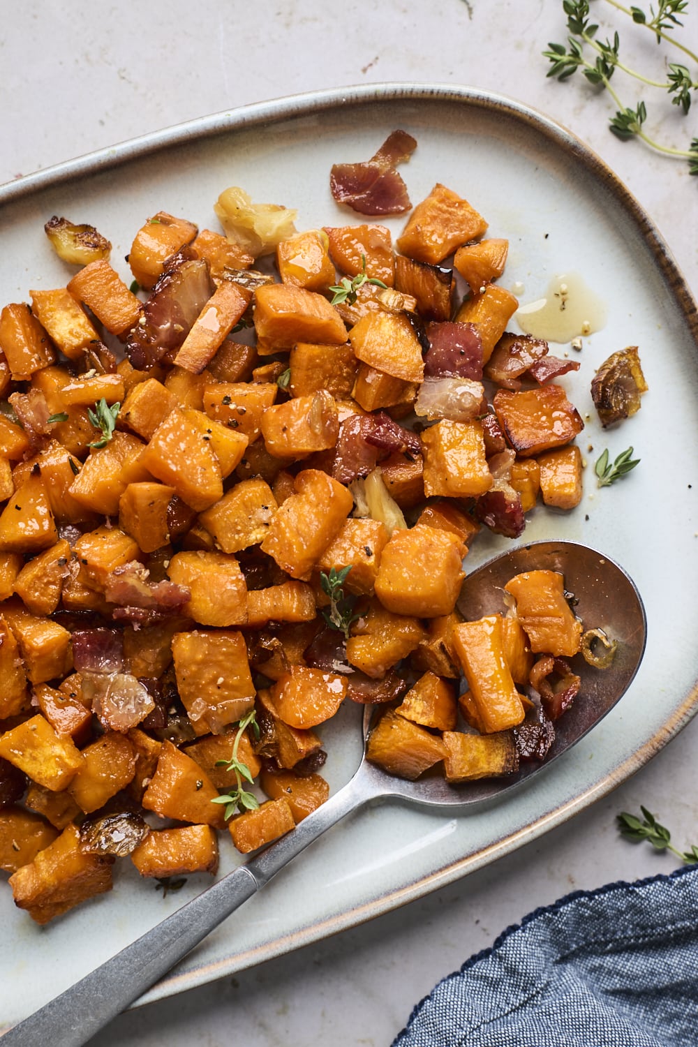 Roasted Sweet Potatoes With Bacon