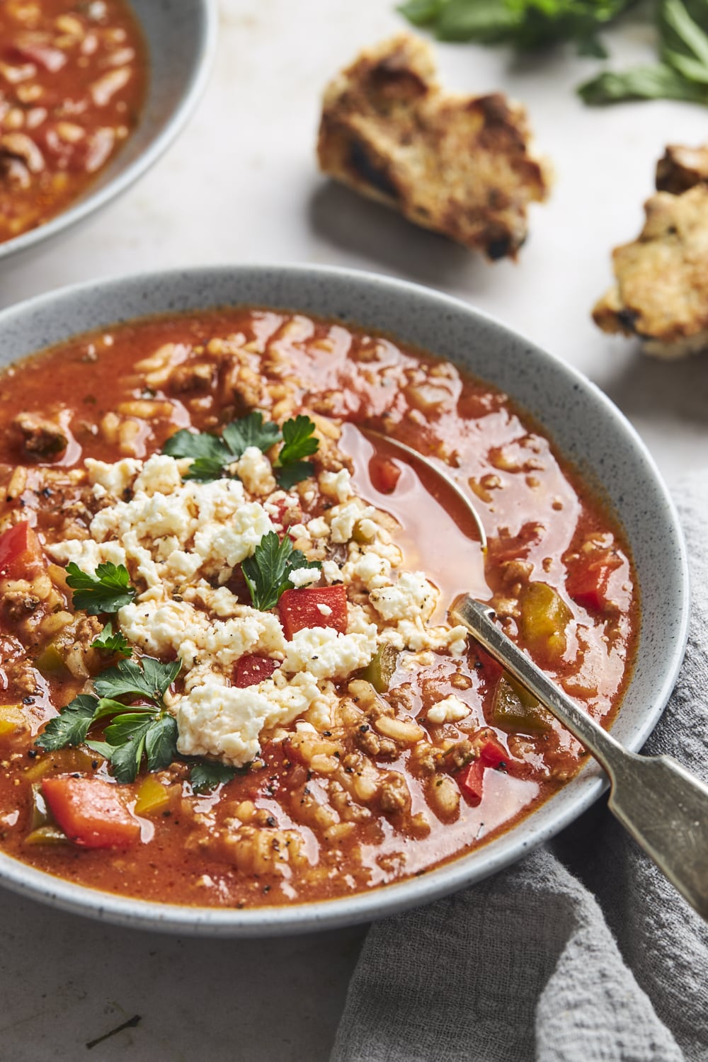 Greek Stuffed Pepper Soup