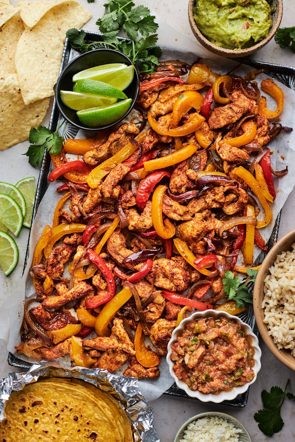 Sheetpan Fajitas With Homemade Salsa