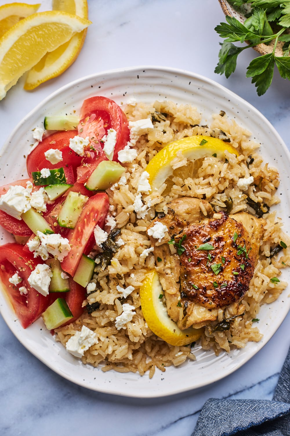 One Pan Greek Chicken and Rice
