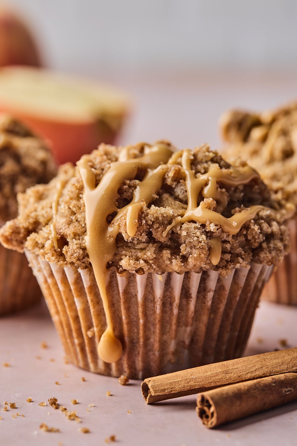 Apple Cinnamon Muffins With Caramel Glaze