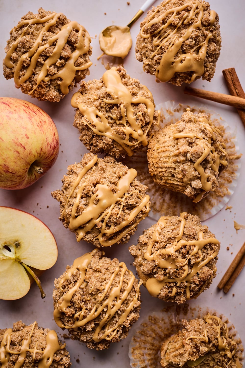 Apple Cinnamon Muffins With Caramel Glaze