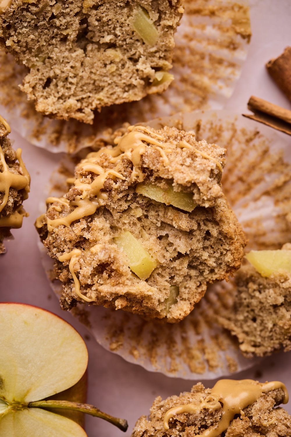 Apple Cinnamon Muffins With Caramel Glaze