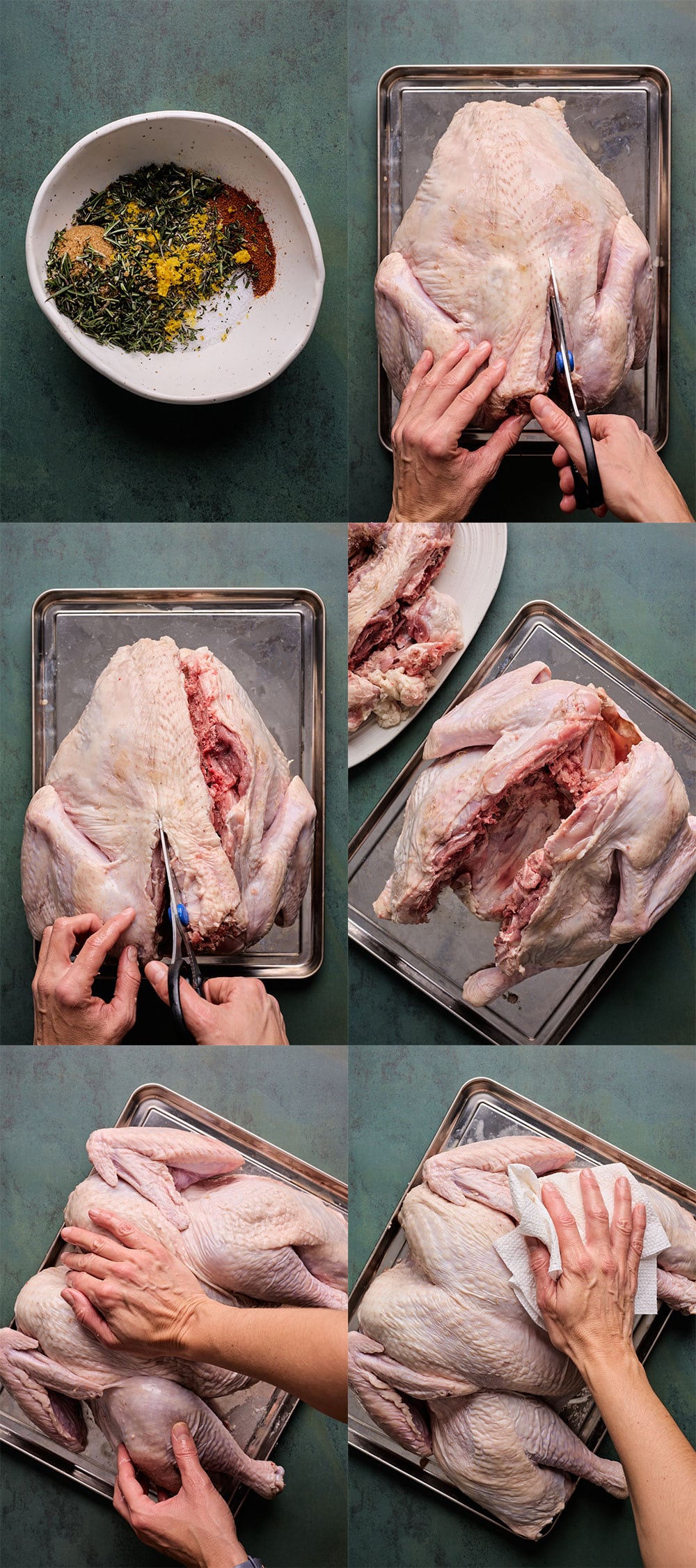 Spatchcock Turkey step by step process