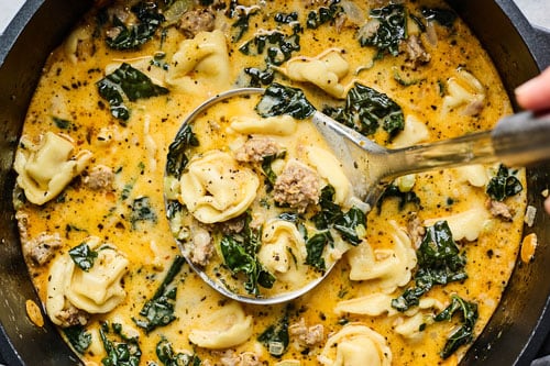 Creamy Sausage Tortellini Soup