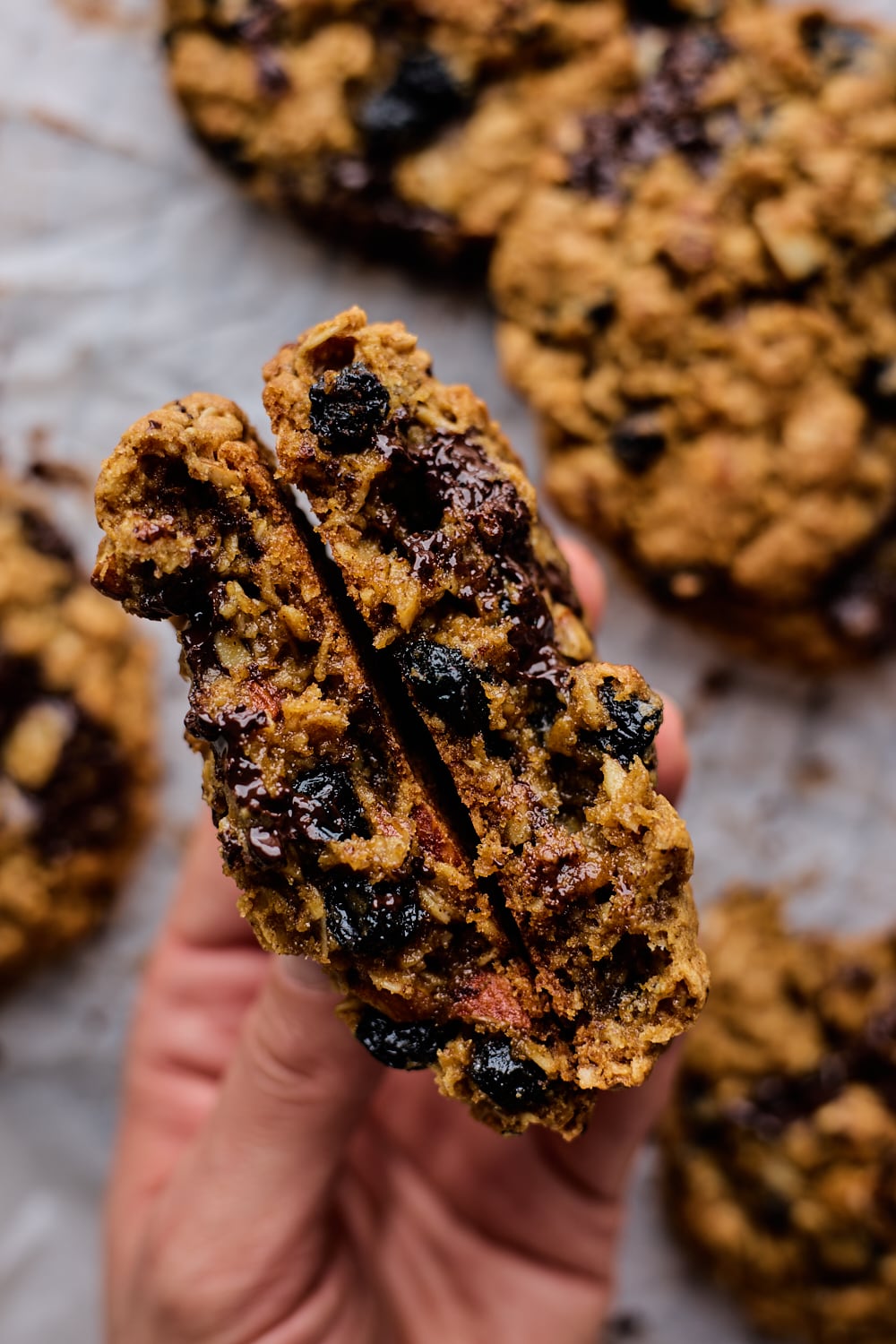 Big and Chewy Oatmeal Chocolate Chunk Cookies