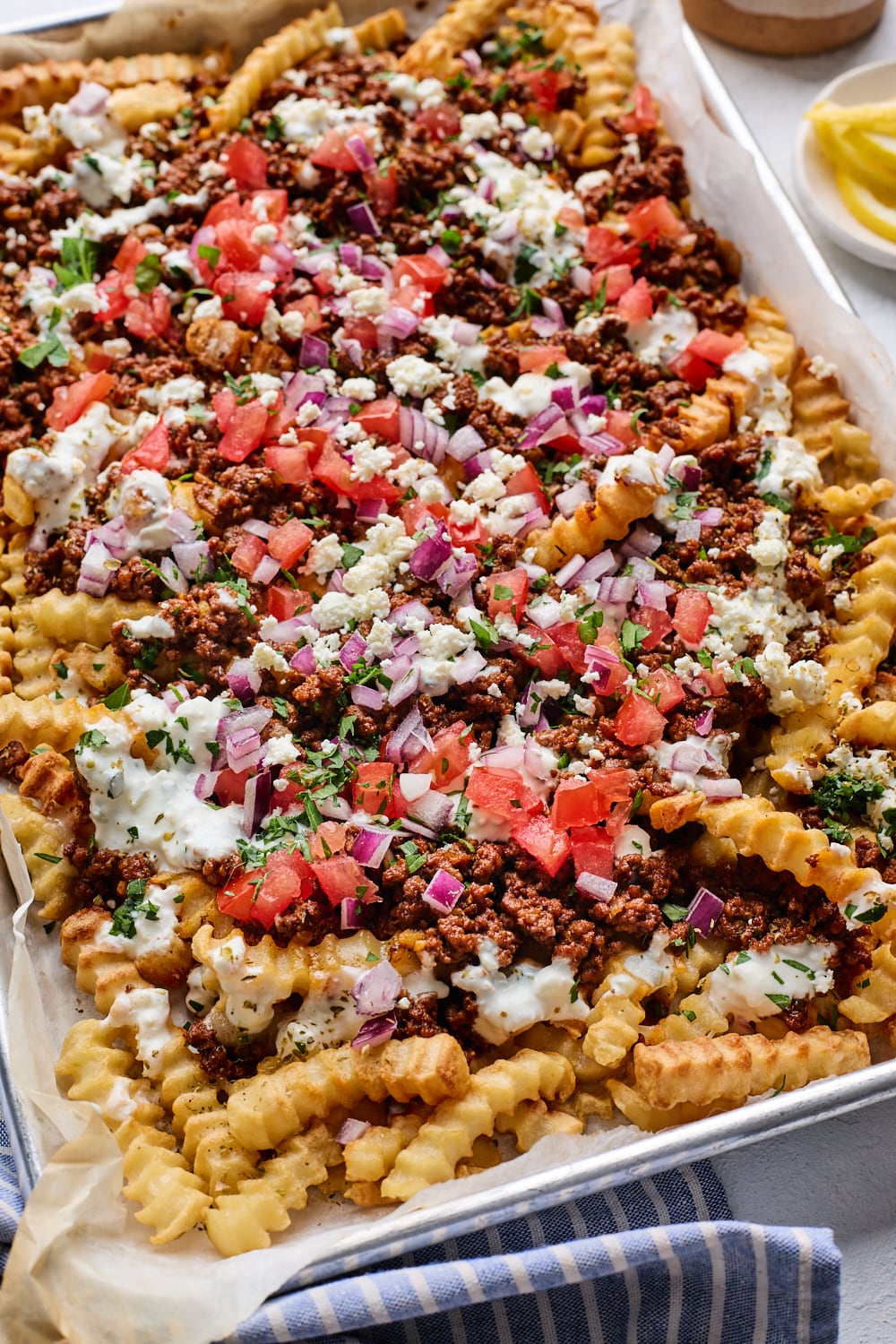 Loaded French fries (Greek style)