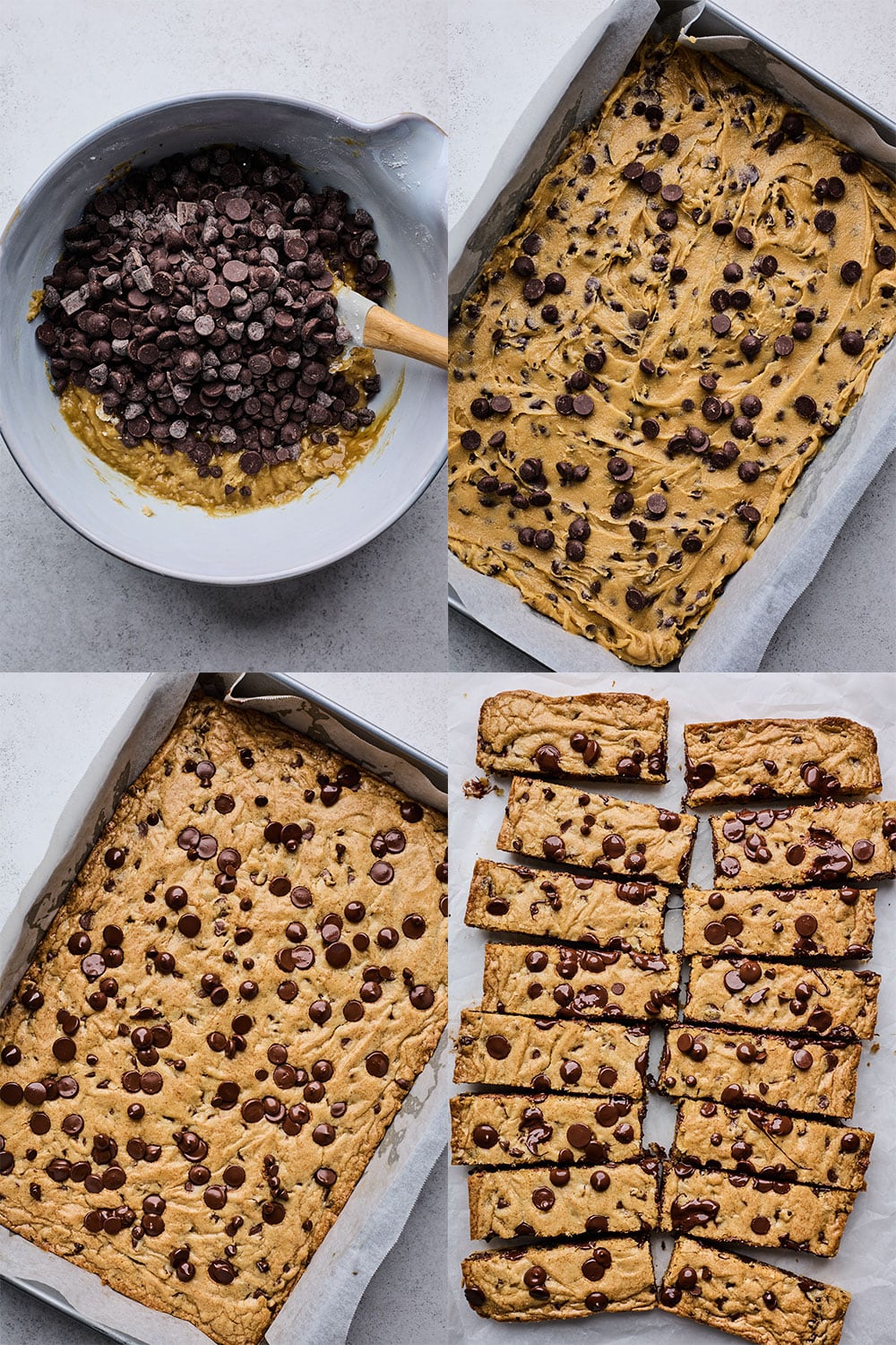 Classic Chocolate Chip Cookie Bars step by step directions