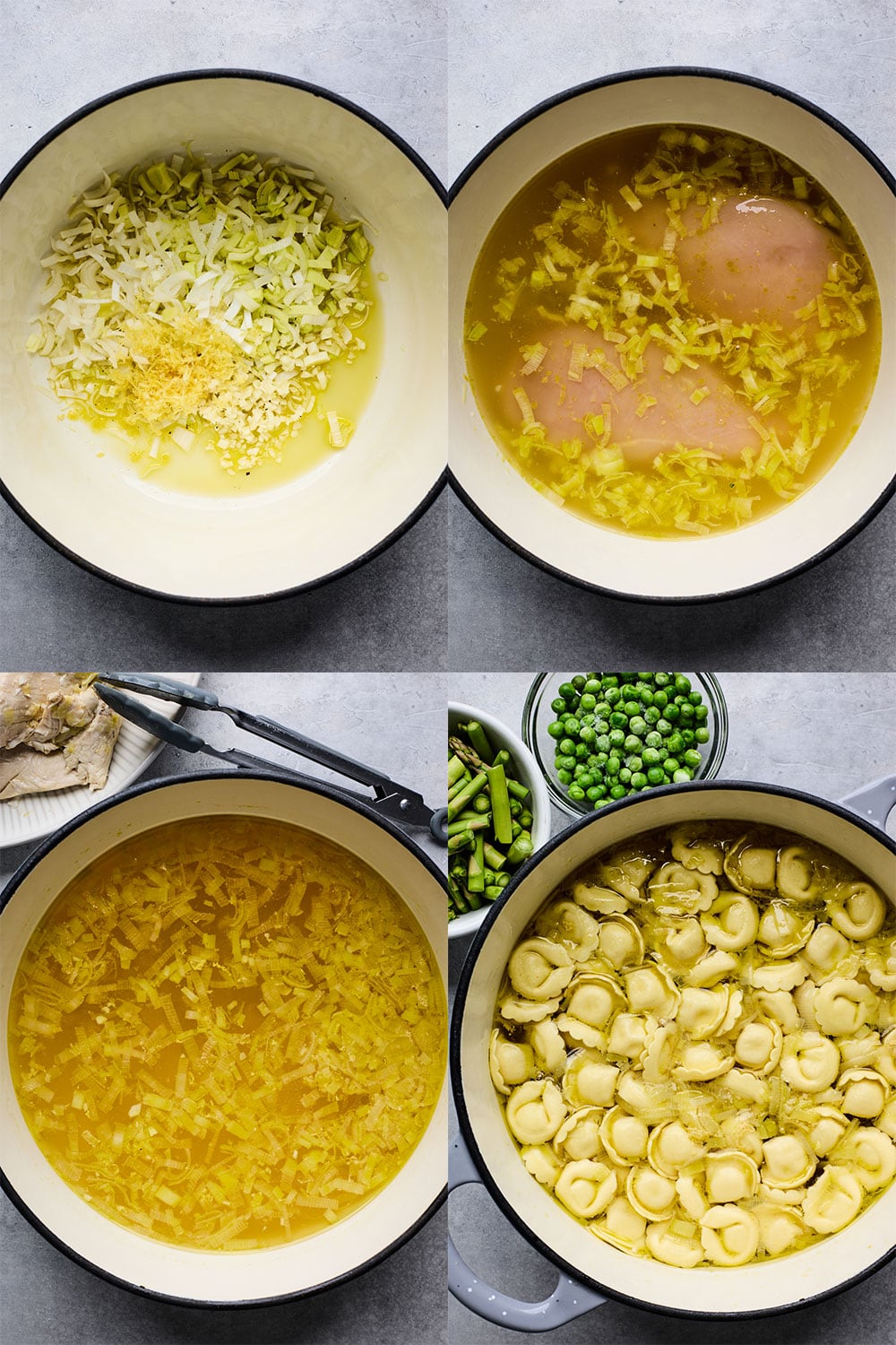 Lemony Spinach Tortellini Soup Step by Step Process Part 1