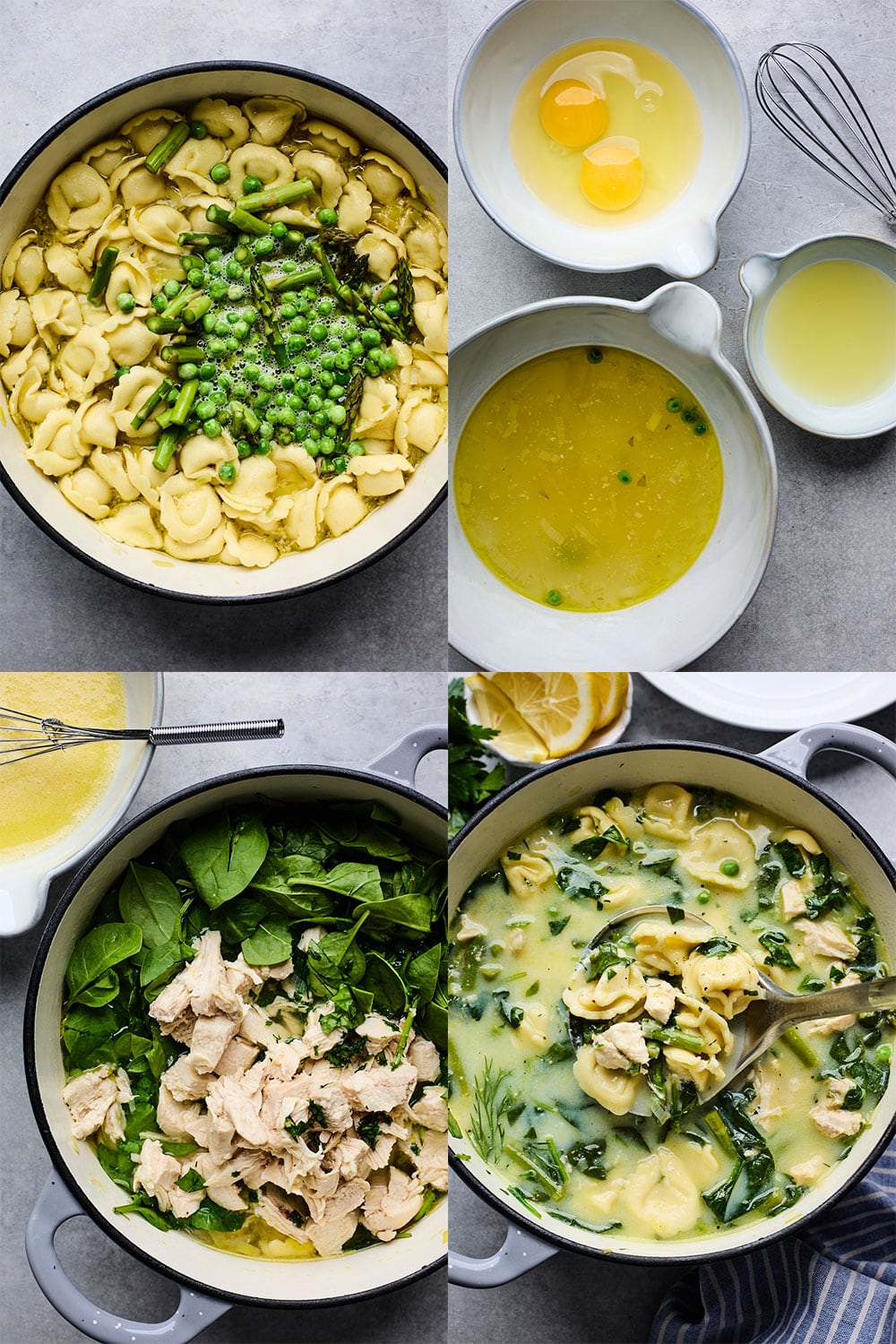 Lemony Spinach Tortellini Soup Step by Step Process Part 2