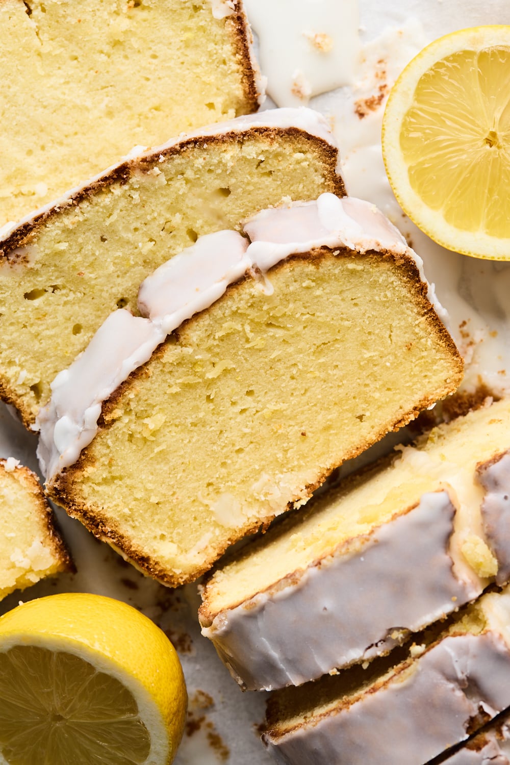 Lemon Pound Cake Sliced and Close Up
