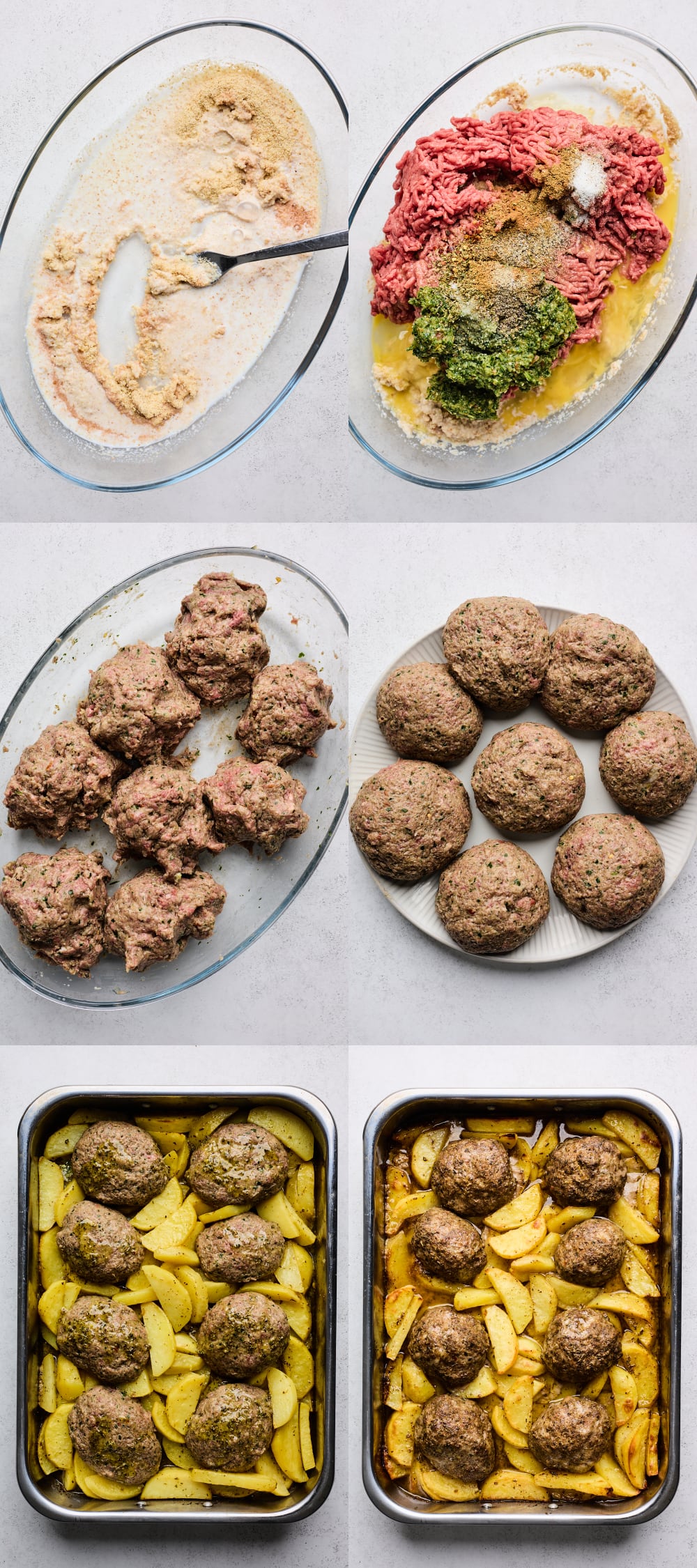 One Pan Greek Meatballs and Lemon Potatoes