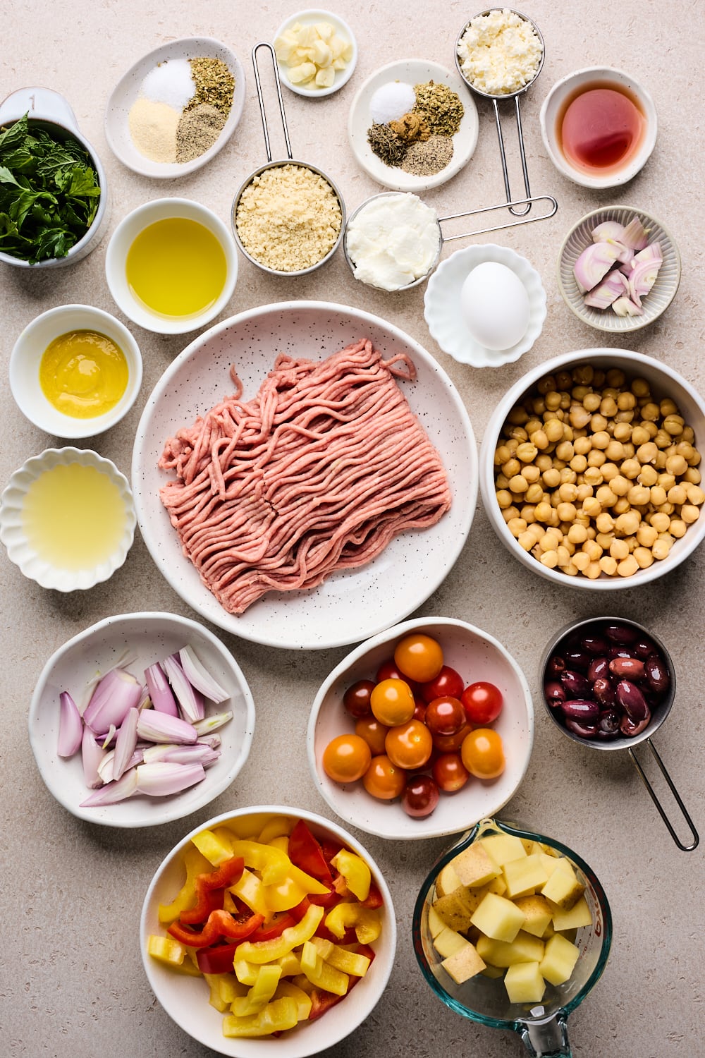 Sheet Pan Greek Chicken Meatballs With Chickpeas and Vegetables
