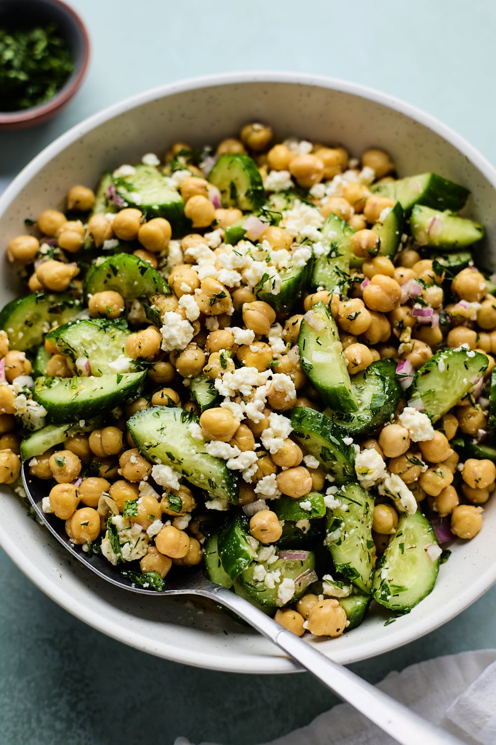 Cucumber Chickpea Salad