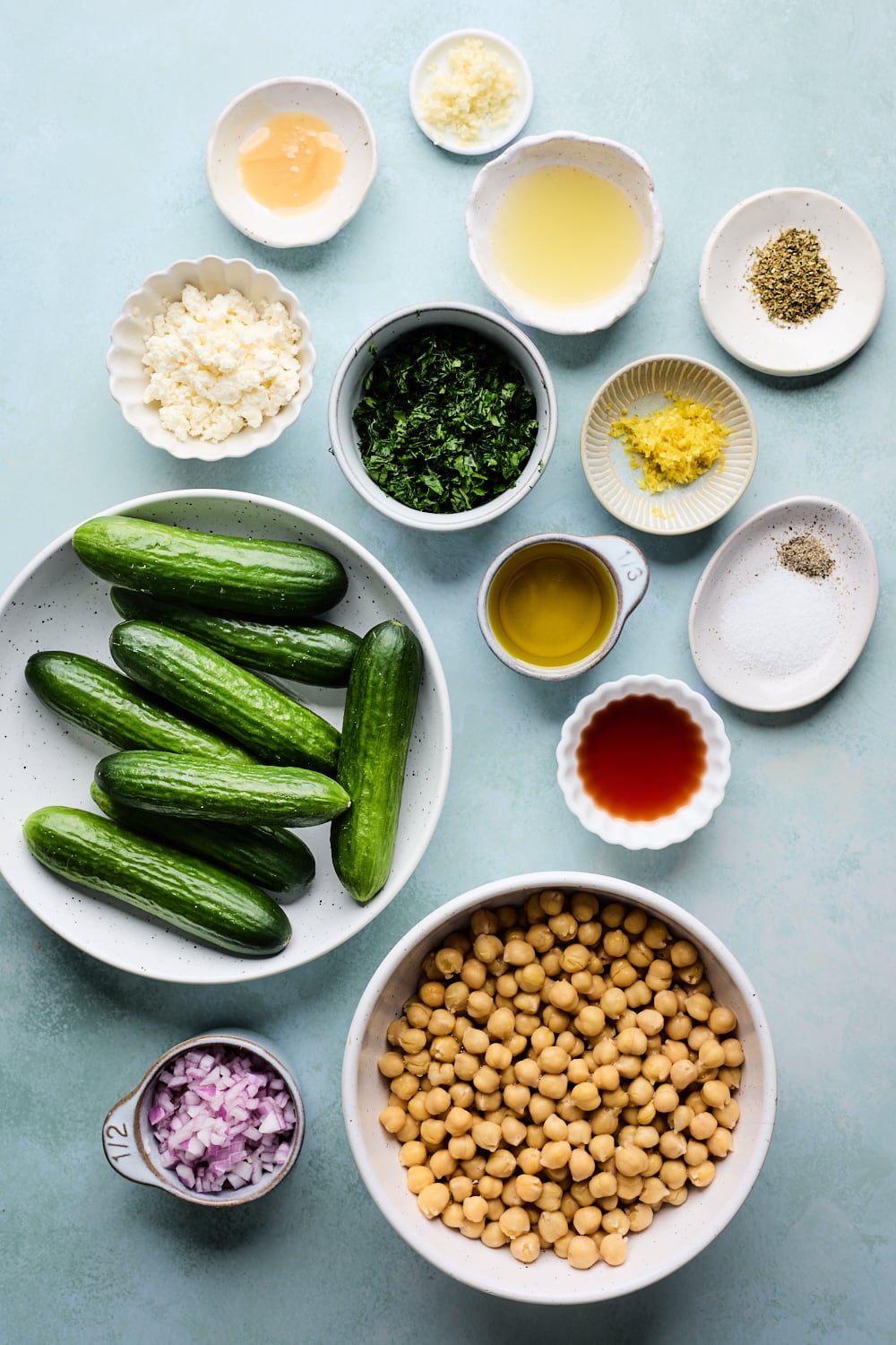Cucumber Chickpea Salad Ingredients