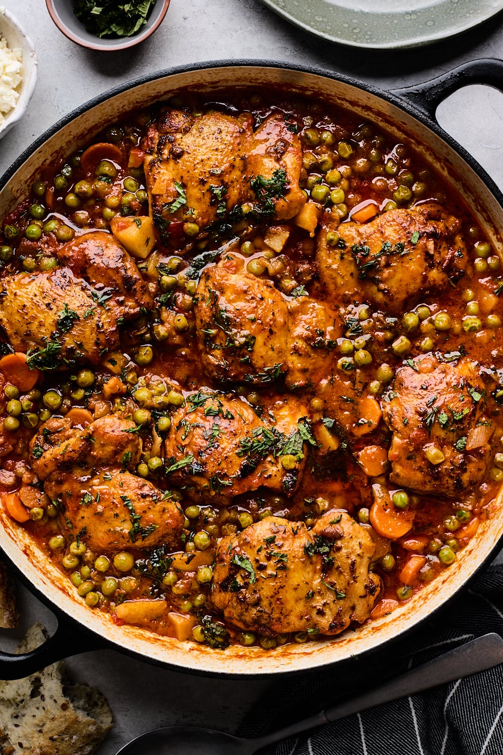 One Pan Greek Peas and Chicken