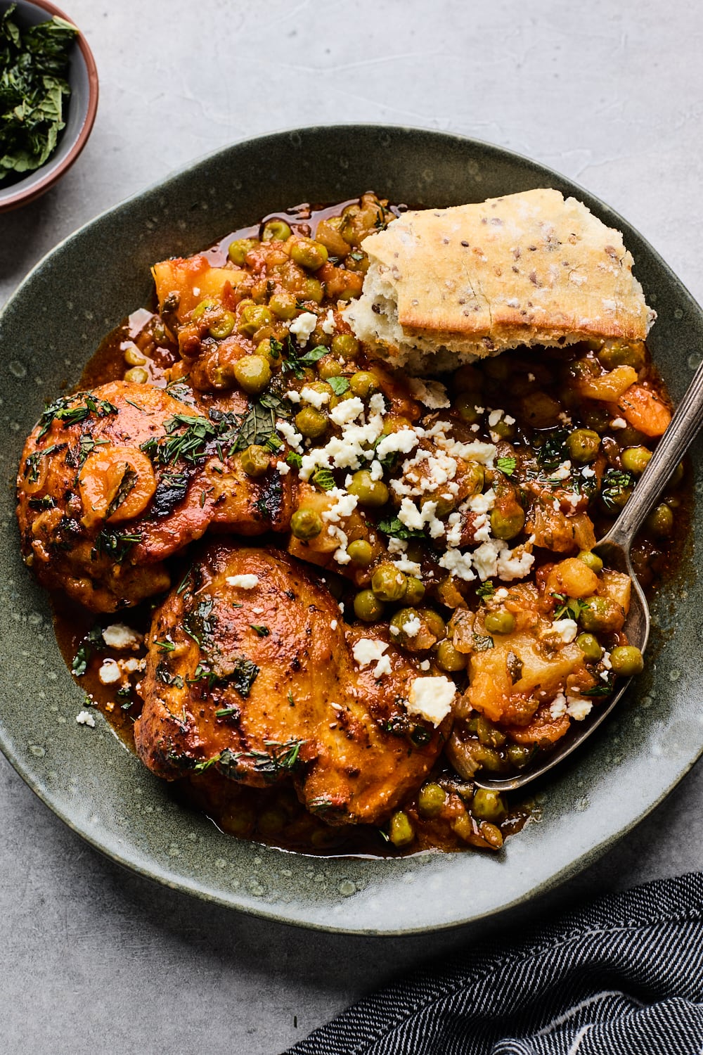 One Pan Greek Peas and Chicken